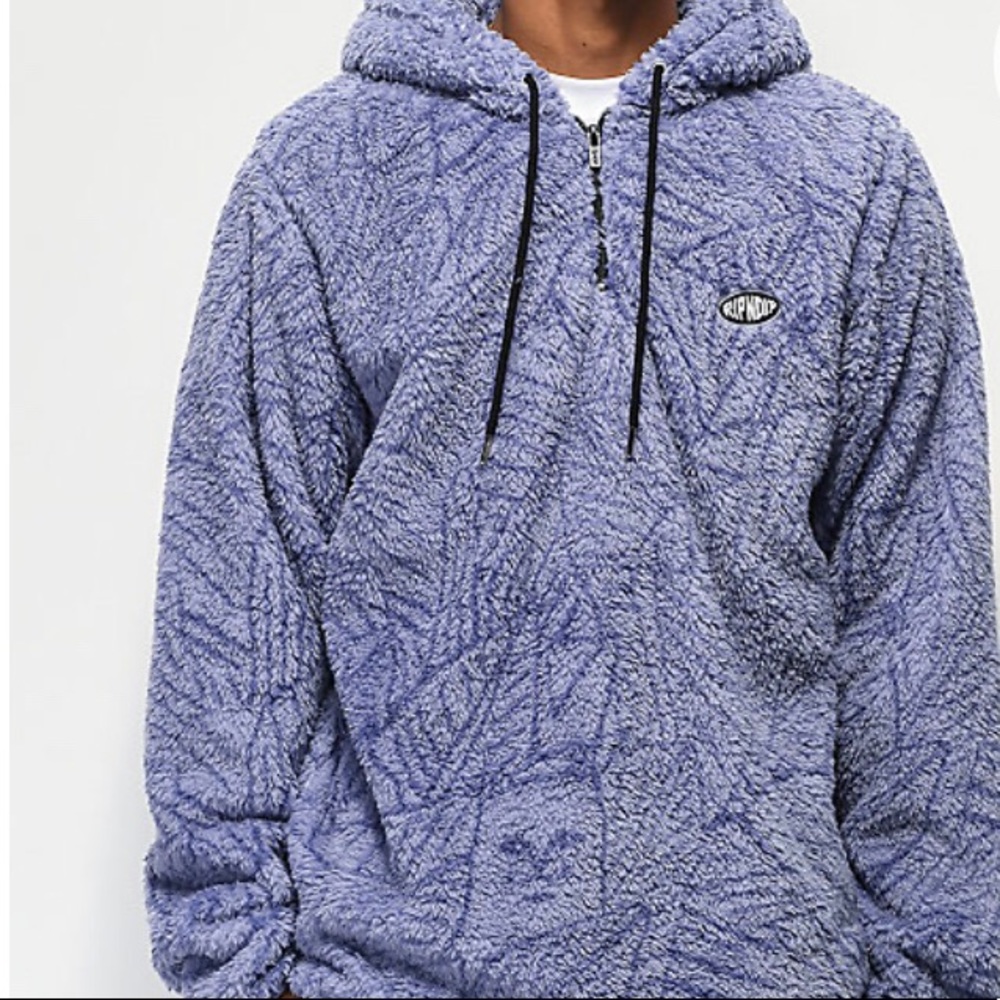 RIPNDIP Nerm Leaf Lavender Half Zip Fleece Hoodie